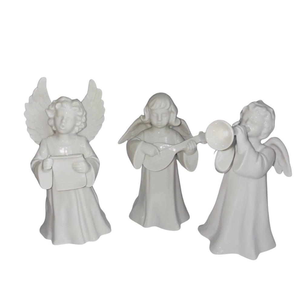Angel Figurines Love, Gloria, Harmony Reco Porcelain Angels